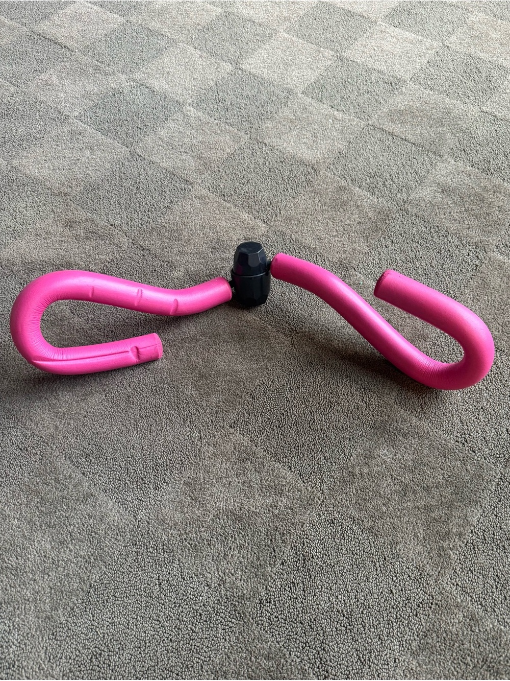 Pink thigh master resistance band with black connector #fitness #gym
